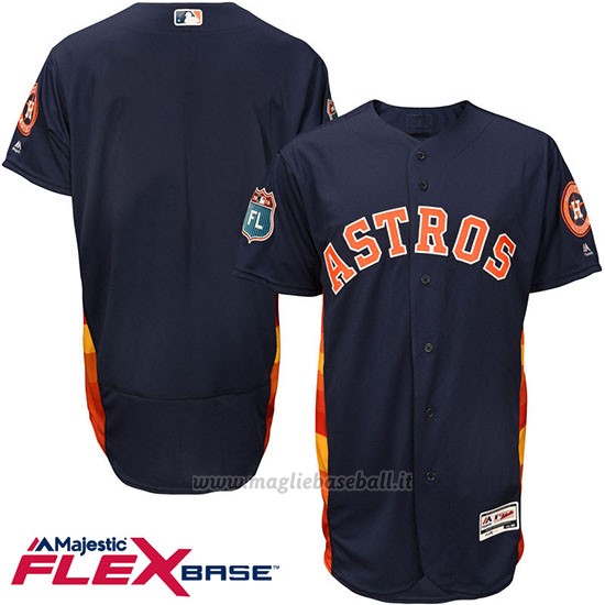 Maglia Baseball Uomo Houston Astros Blank Blu Flex Base Autentico Collezione Allenamento Primaverile